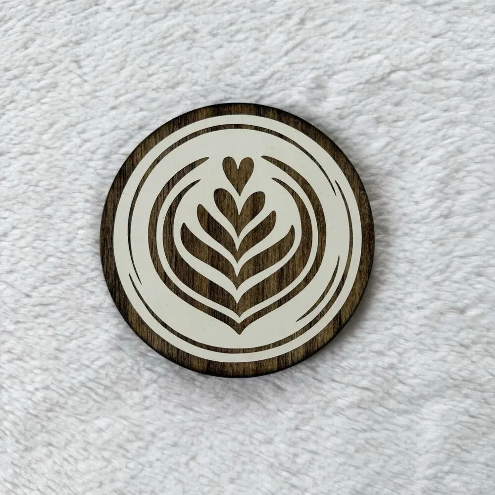 Handmade Wooden Coffee Theme Coasters Set Of 4
